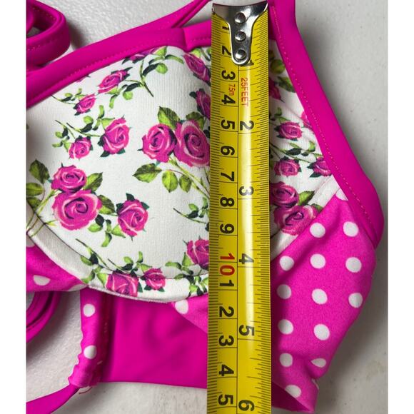 Beach Bunny Bikini Set Swimwear Pink Top Small - Picture 3 of 5